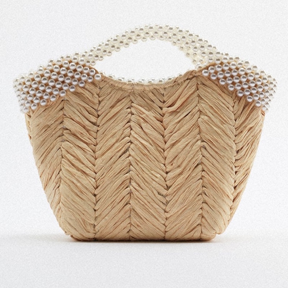 ZARA Pearl Rattan Bag